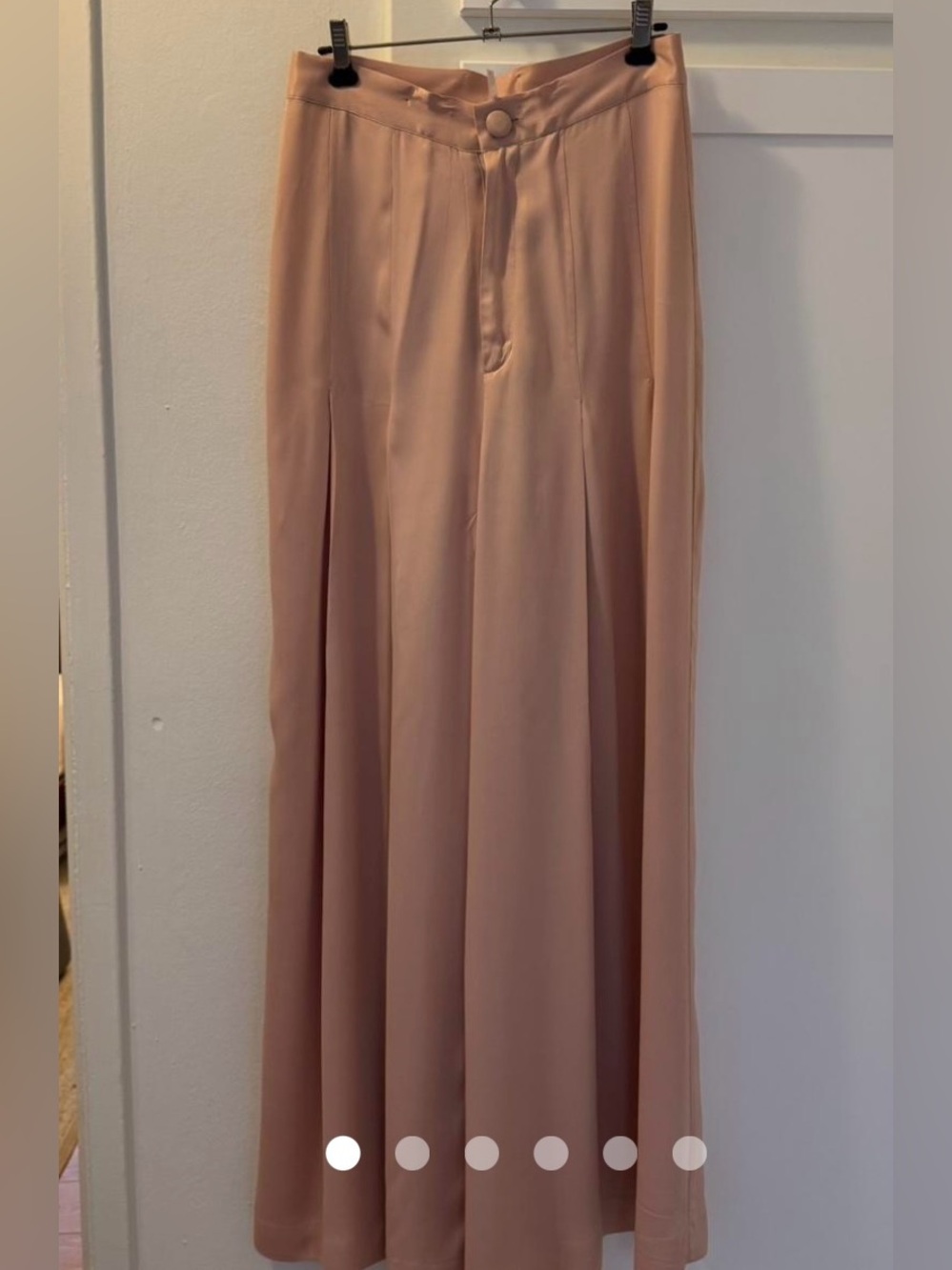 Free People Blush Wide-Leg Pleated Trousers